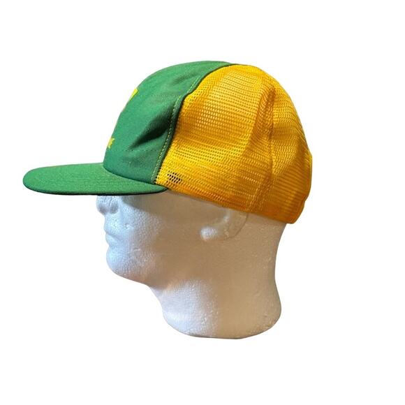 vintage snapback New Era hat D & G Machine green and yellow trucker dad cap - Picture 3 of 6